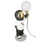 Τραπέζι Λάμπα (Led) Astronaut "Apollo" Πολυρεζίνη Λευκό PU 15.5x21.5x46.5cm