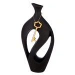 Βάζο "Schlussel" Key Motif Αλουμίνιο Μαύρο PU 19x8.5x38cm