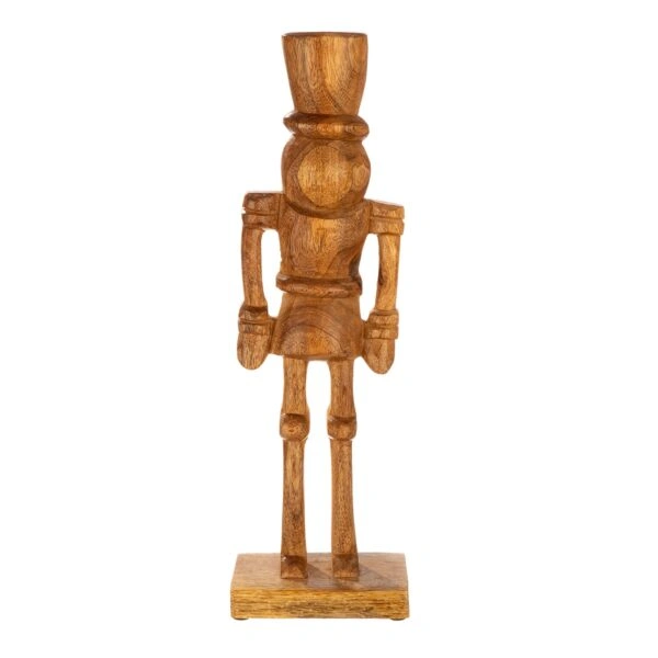 Φιγούρα Nutcracker "Tom" Mango Ξύλο Ecru PU 12.5x8x41cm