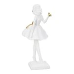 Φιγούρα Γυναίκα Πολύ Λευκό Χρυσό 11X11X24Cm 11X11X24Cm