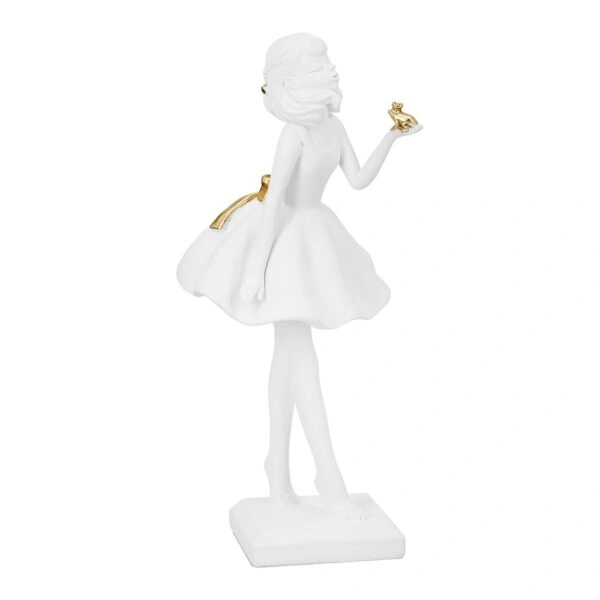 Φιγούρα Γυναίκα Πολύ Λευκό Χρυσό 11X11X24Cm 11X11X24Cm
