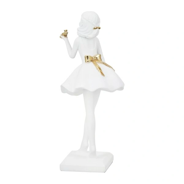 Φιγούρα Γυναίκα Πολύ Λευκό Χρυσό 11X11X24Cm 11X11X24Cm