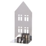 Ρεσώ Θήκη Σπίτι "Casita" Ατσάλι Ασημένιο PU 4 11.5x8x25cm