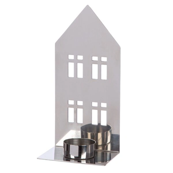 Ρεσώ Θήκη Σπίτι "Casita" Ατσάλι Ασημένιο PU 4 11.5x8x25cm