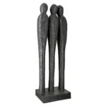 Γλυπτό "3 People" Group Mango Ξύλο Μαύρο PU 14x6.5x36cm