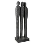 Γλυπτό "3 People" Group Mango Ξύλο Μαύρο PU 14x6.5x36cm