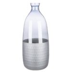 Βάζο μπουκαλιού "Canus" Γυάλινα Σκεύη Γκρι Ασημί 13X13X33Cm 13X13X33Cm