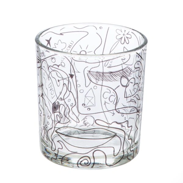 Φανάρι Καταιγίδας "Modern Art" Γυάλινο Μαύρο Clear PU 18 H. cm D. 7 cm