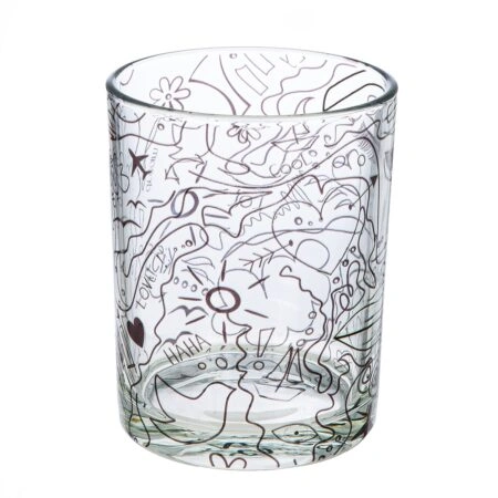 Ανεμοφωτιστικό 'Modern Art' Γυαλί Μαύρο/Διάφανο 12.5x10cm