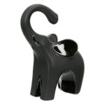 Sculpture Elephant Ceramic Black 2 Assorted 9X6X17Cm 9X6X17Cm