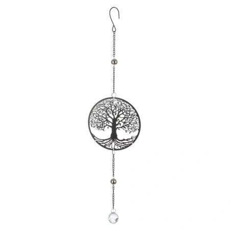 Κρεμάστρα Round Tree Of Life Motif Metal Black 15X3X58Cm 15X3X58Cm