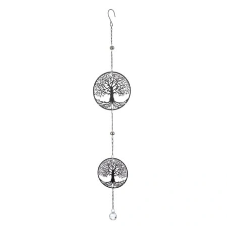 Γιρλάντα Round Tree Of Life Motif Metal Black 15X3X80Cm 15X3X80Cm