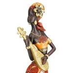 Φιγούρα Γυναίκα Μουσικός Μοτίβο Συνθετική Ρητίνη Καφέ 7X6X32Cm 7X6X32Cm