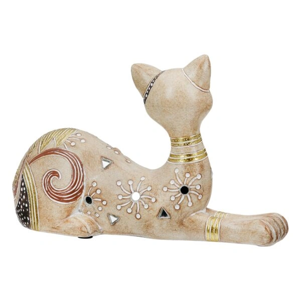 Figure Cat Synthetic Resin Ανοιχτό καφέ 21X8X12Cm 21X8X12Cm