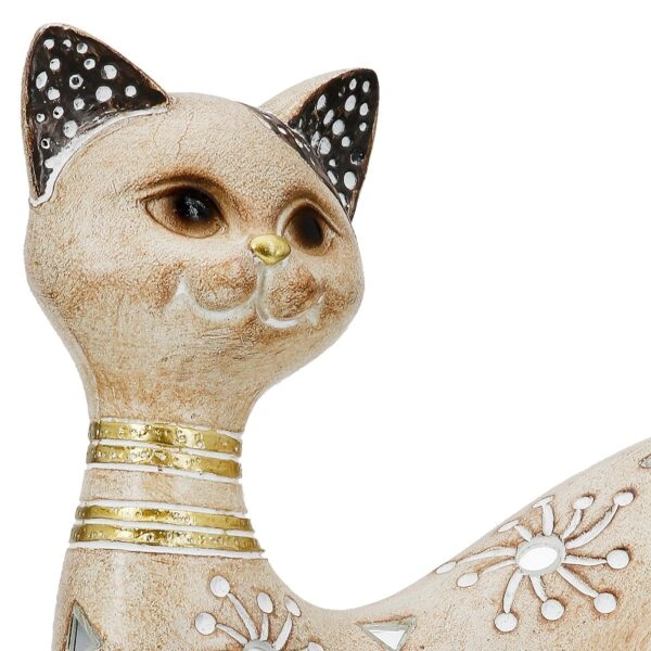 Figure Cat Synthetic Resin Ανοιχτό καφέ 21X8X12Cm 21X8X12Cm