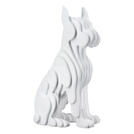 Figure Dog Synthetic Resin White 8X12X22Cm 8X12X22Cm