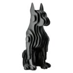 Figure Dog Synthetic Resin Black 13X15X29Cm 13X15X29Cm