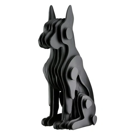 Figure Dog Synthetic Resin Black 13X15X29Cm 13X15X29Cm