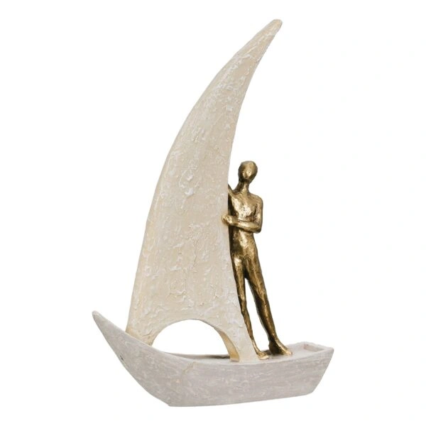 Figure Boat Man Motif Συνθετική Ρητίνη Χρυσό Χρώμα Ασημί Χρώμα 2 Ποικιλία 20X6X29Cm 20X6X29Cm