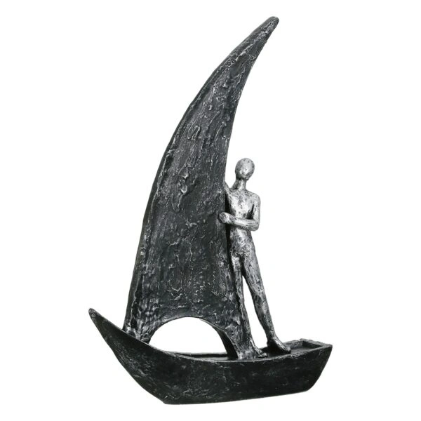 Figure Boat Man Motif Συνθετική Ρητίνη Χρυσό Χρώμα Ασημί Χρώμα 2 Ποικιλία 20X6X29Cm 20X6X29Cm