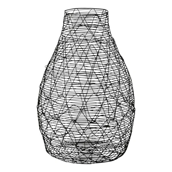 Βάζο Βολβώδες Μεταλλικό Μαύρο D17X26Cm D17X26Cm