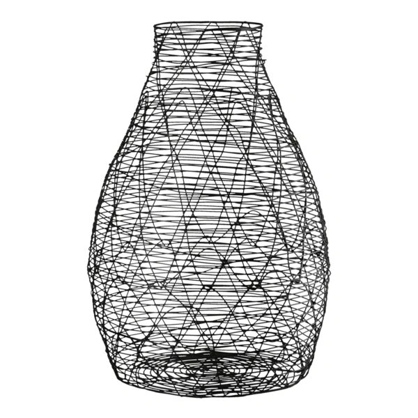Βάζο Βολβώδες Μεταλλικό Μαύρο D17X26Cm D17X26Cm