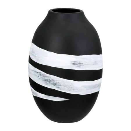 Βάζο Στρογγυλό Κεραμικό Μαύρο D14X21Cm D14X21Cm