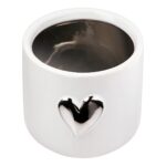 Planter Heart Motif Κεραμικό Λευκό D8X9Cm D8X9Cm