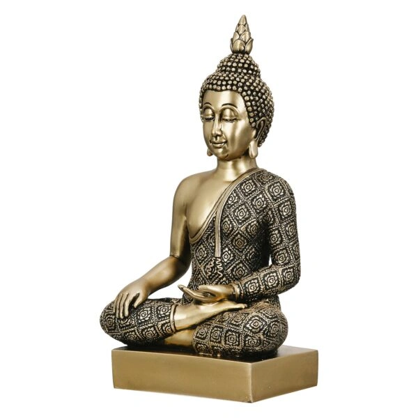 Figure Buddha Synthetic Resin Χρυσόχρωμο 12X8X22Cm 12X8X22Cm