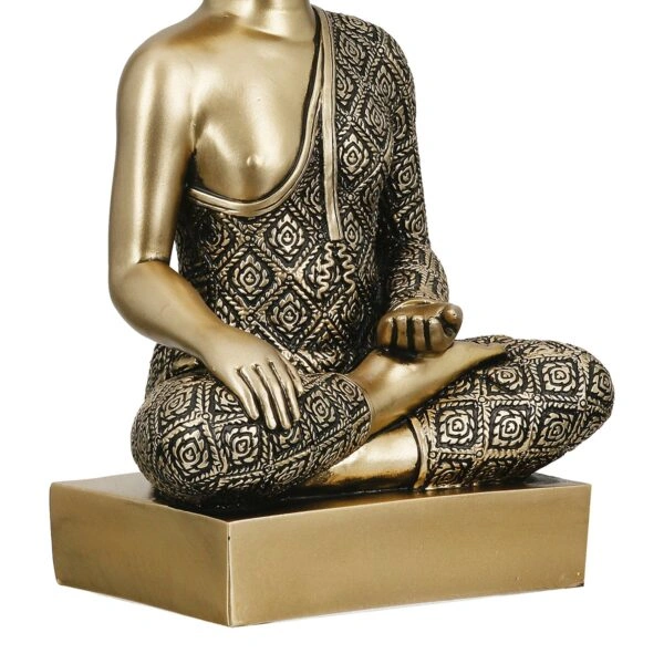 Figure Buddha Synthetic Resin Χρυσόχρωμο 12X8X22Cm 12X8X22Cm