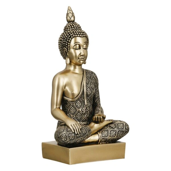 Figure Buddha Synthetic Resin Χρυσόχρωμο 12X8X22Cm 12X8X22Cm