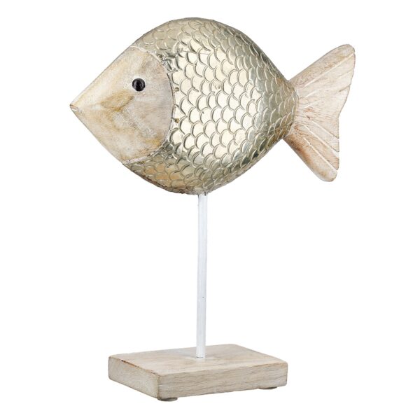 Stand Relief Fish Mango Wood Φυσικά Χρώματα 21X7X25Cm 21X7X25Cm