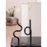 Διακοσμητικό Βάζο "Curve" Μέταλλο Μαύρο PU Pcs. Assorted 11x10x26.5cm