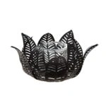 Κηροπήγιο ρεσώ Φύλλο Μοτίφ Μεταλλικό Μαύρο 18X18X9Cm 18X18X9Cm