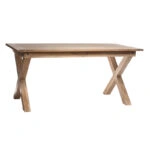 Artekko Attari Ξύλινο Τραπέζι με 2 Προεκτάσεις σε Λευκή Πατίνα (170/260x90x76)cm