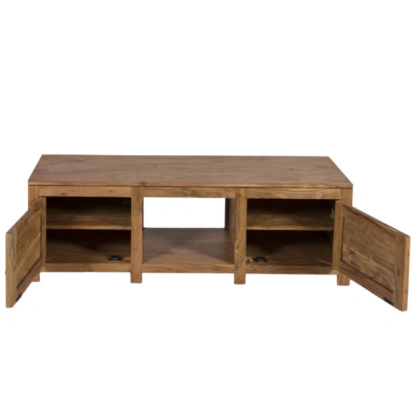 Artekko Apaittac Ξύλινο Μασίφ Έπιπλο Τηλεόρασης σε Μελί Απόχρωση (140x40x45)cm