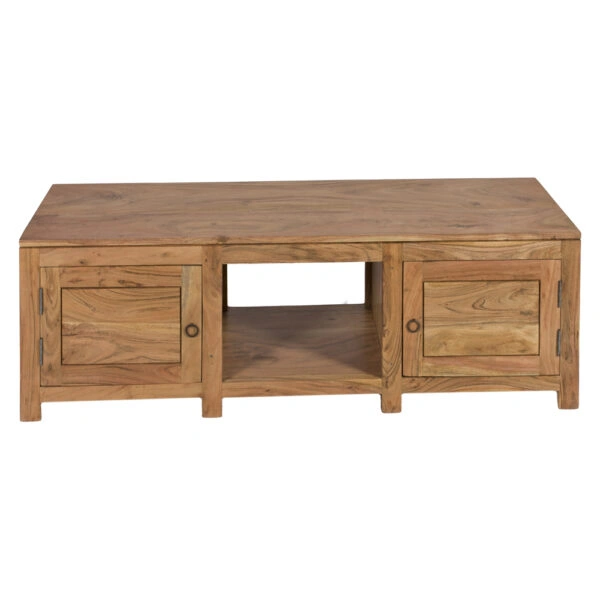 Artekko Apaittac Ξύλινο Μασίφ Έπιπλο Τηλεόρασης σε Μελί Απόχρωση (140x40x45)cm