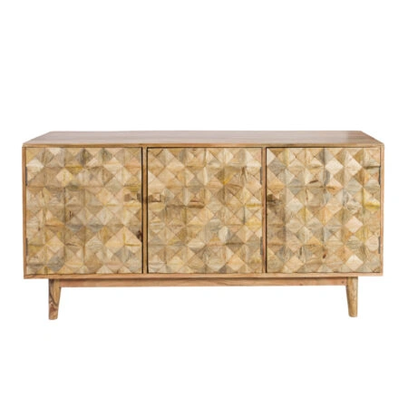 Artekko Attari Μασίφ Ξύλινος Μπουφές σε Μελί Απόχρωση (160x45x80)cm