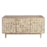 Artekko Attari Μασίφ Ξύλινος Μπουφές σε Λευκή Πατίνα (160x45x80)cm