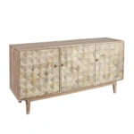 Artekko Attari Μασίφ Ξύλινος Μπουφές σε Λευκή Πατίνα (160x45x80)cm