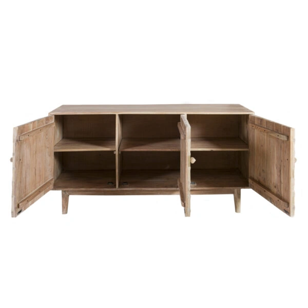 Artekko Attari Μασίφ Ξύλινος Μπουφές σε Λευκή Πατίνα (160x45x80)cm