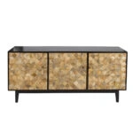 Artekko Attari Μασίφ Ξύλινος Μπουφές σε Φυσική Απόχρωση με Μαύρο (180x45x80)cm