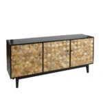 Artekko Attari Μασίφ Ξύλινος Μπουφές σε Φυσική Απόχρωση με Μαύρο (180x45x80)cm