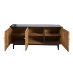 Artekko Attari Μασίφ Ξύλινος Μπουφές σε Φυσική Απόχρωση με Μαύρο (180x45x80)cm