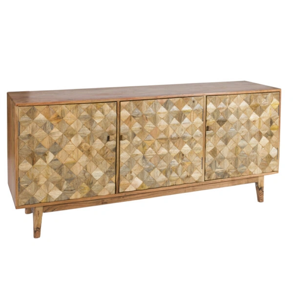 Artekko Attari Μασίφ Ξύλινος Μπουφές σε Μελί Απόχρωση (180x45x80)cm