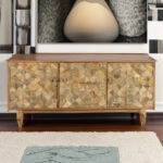 Artekko Attari Μασίφ Ξύλινος Μπουφές σε Μελί Απόχρωση (180x45x80)cm