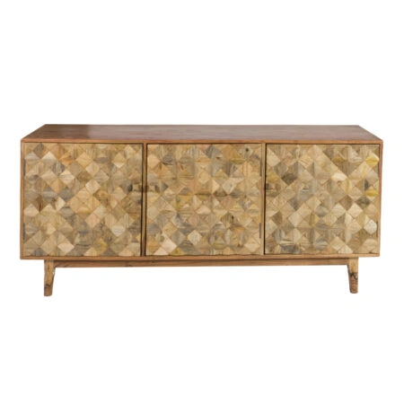 Artekko Attari Μασίφ Ξύλινος Μπουφές σε Μελί Απόχρωση (180x45x80)cm