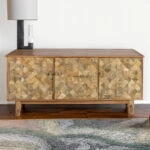 Artekko Attari Μασίφ Ξύλινος Μπουφές σε Μελί Απόχρωση (180x45x80)cm