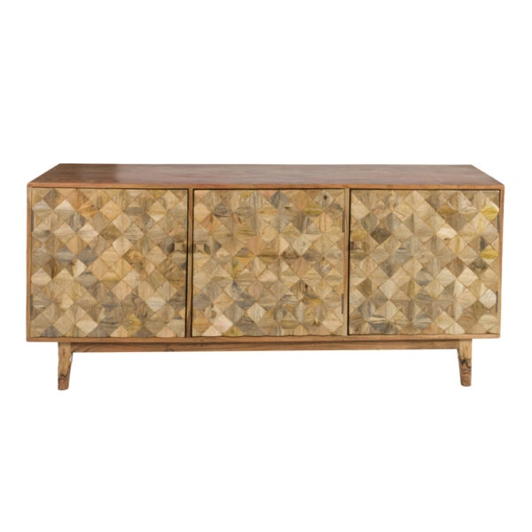 Artekko Attari Μασίφ Ξύλινος Μπουφές σε Μελί Απόχρωση (180x45x80)cm