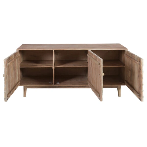 Artekko Attari Μασίφ Ξύλινος Μπουφές σε Λευκή Πατίνα (180x45x80)cm